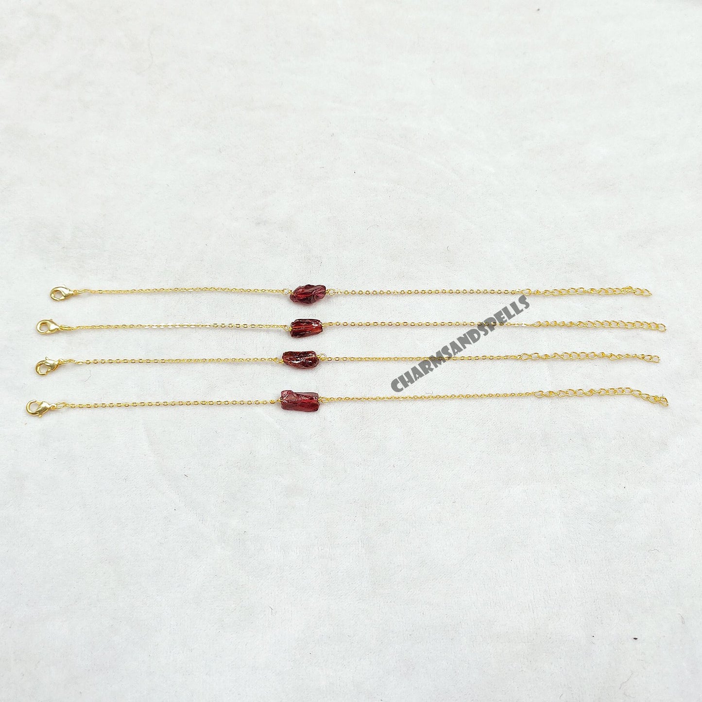 Natural Red Garnet Bracelet, Gift For Born In January