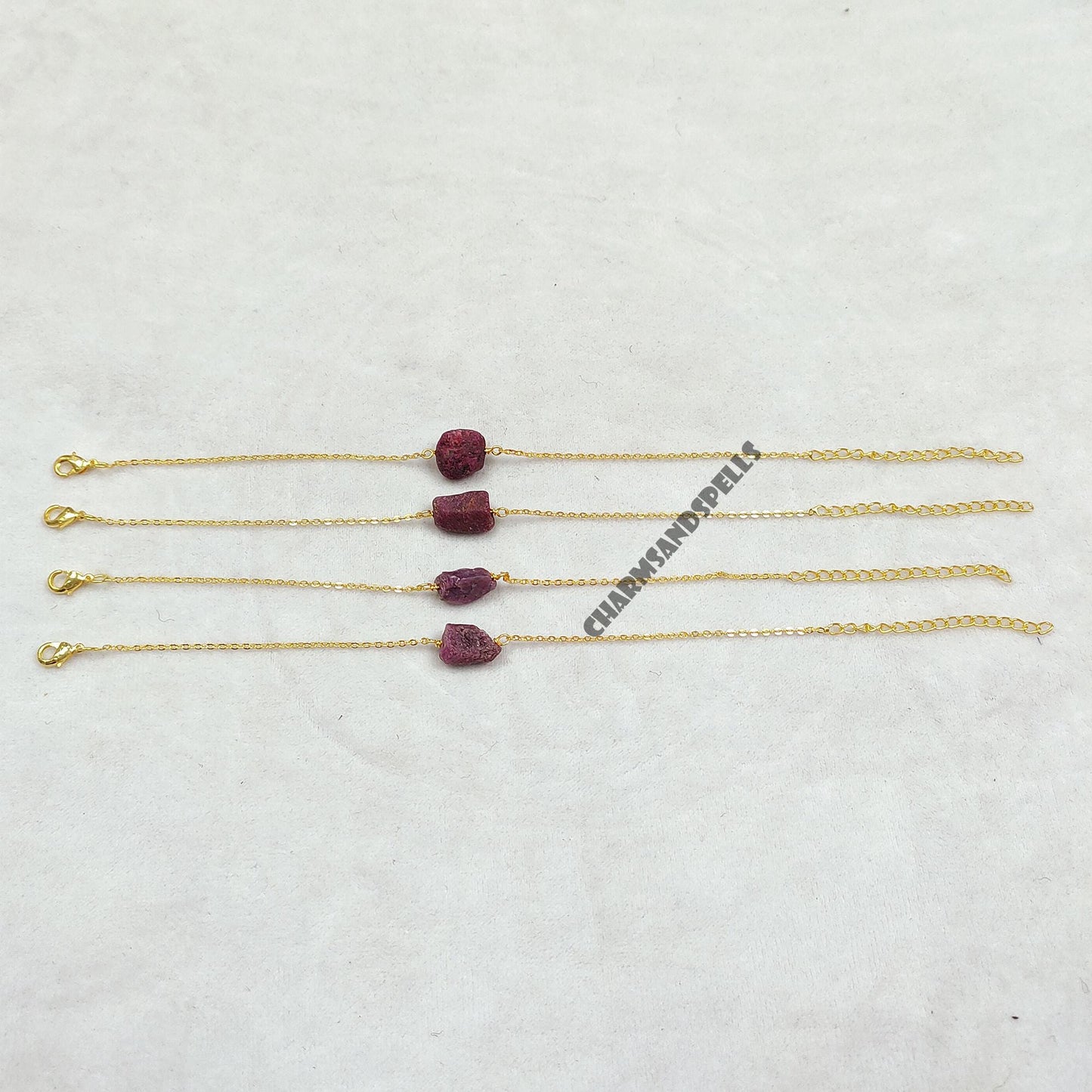 Dainty Ruby Bracelet | July Birthstone Jewelry | Minimalist Gift for Her