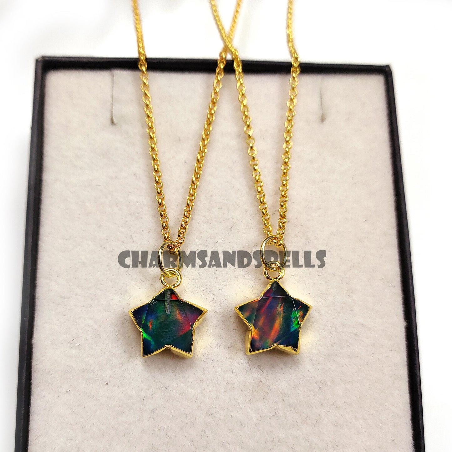 Aurora Opal Star Pendant Necklace