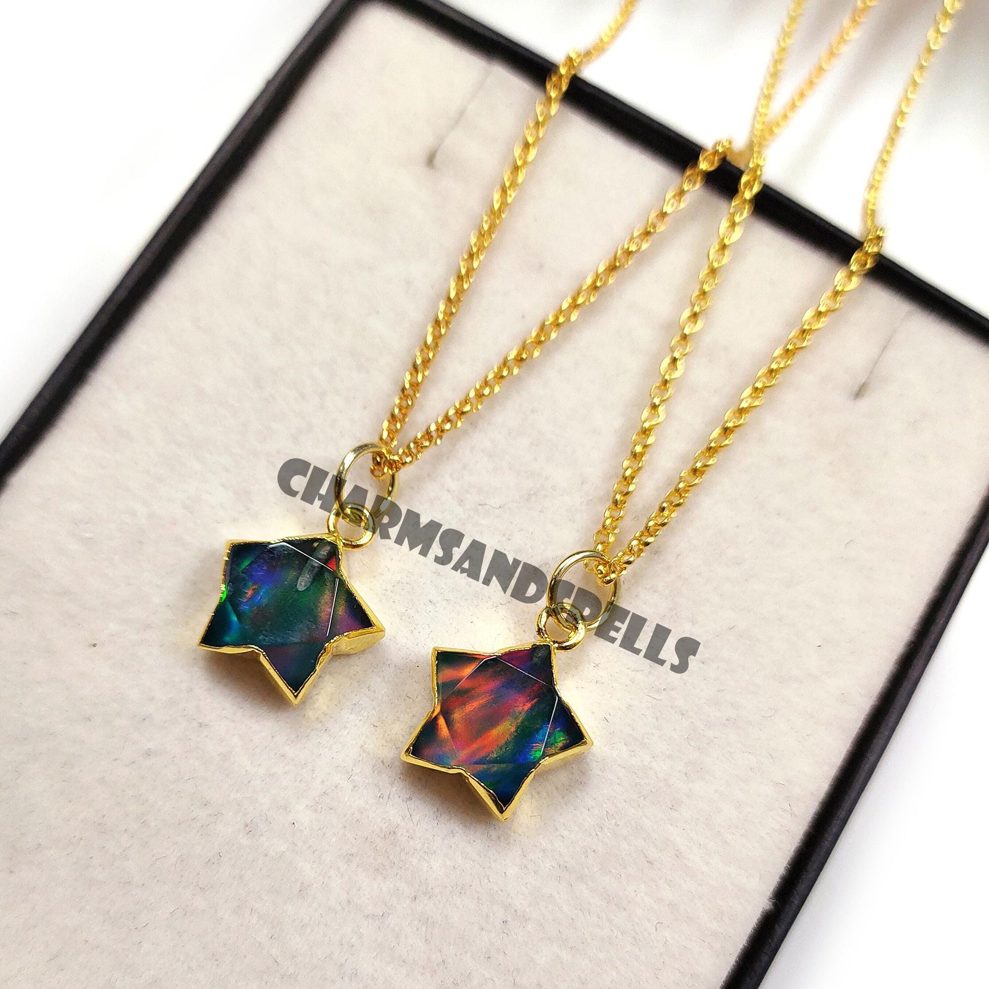 Aurora Opal Star Pendant Necklace