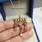 Whispers of Spring Multi Gemstone Necklace| Victorian Style Raw Amethyst, Garnet, Peridot, Crystal Pendan