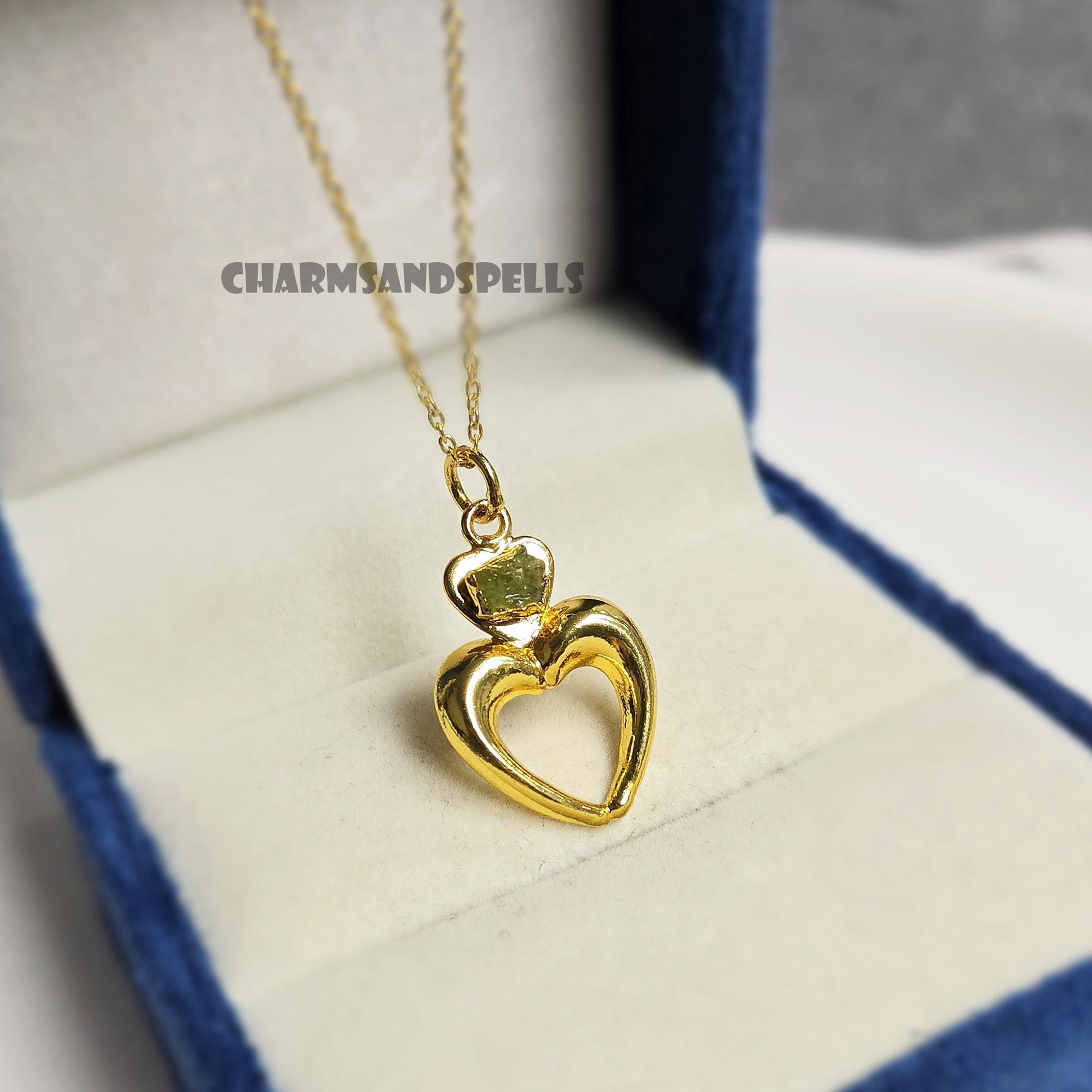 Victorian Raw Peridot Necklace