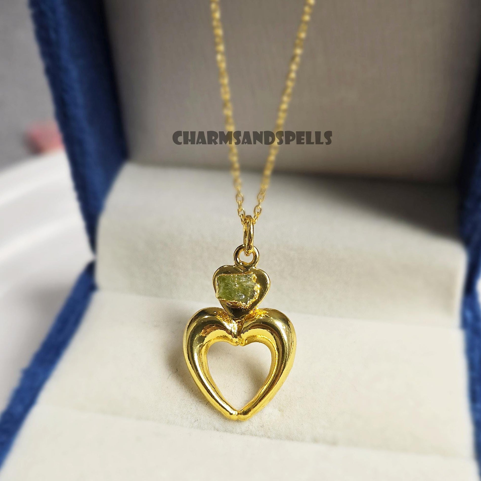 Victorian Raw Peridot Necklace