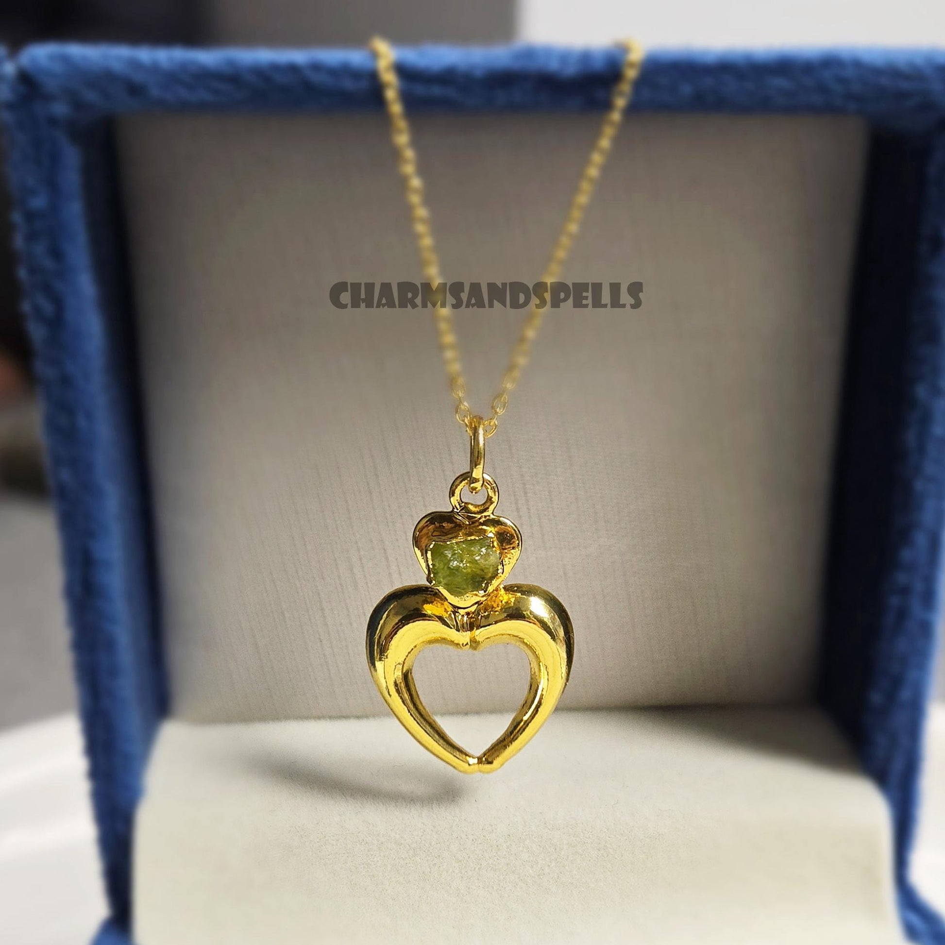 Victorian Raw Peridot Necklace