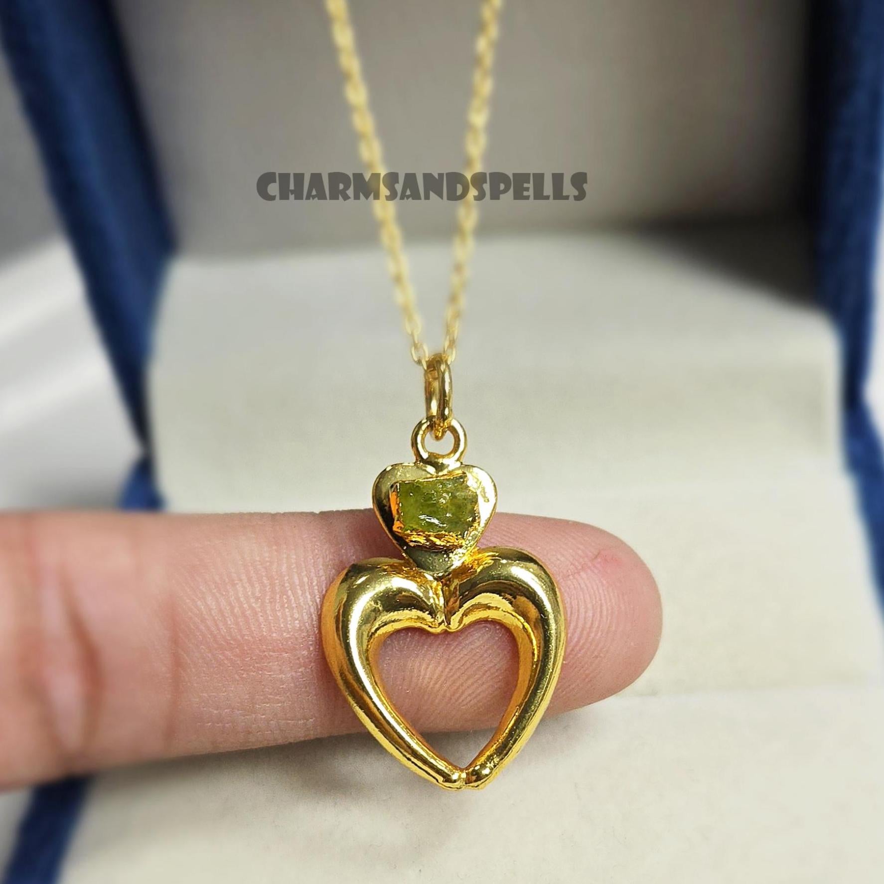 Victorian Raw Peridot Necklace