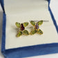 Heaven's Butterfly Peridot Garnet Stud