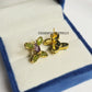 Heaven's Butterfly Peridot Garnet Stud