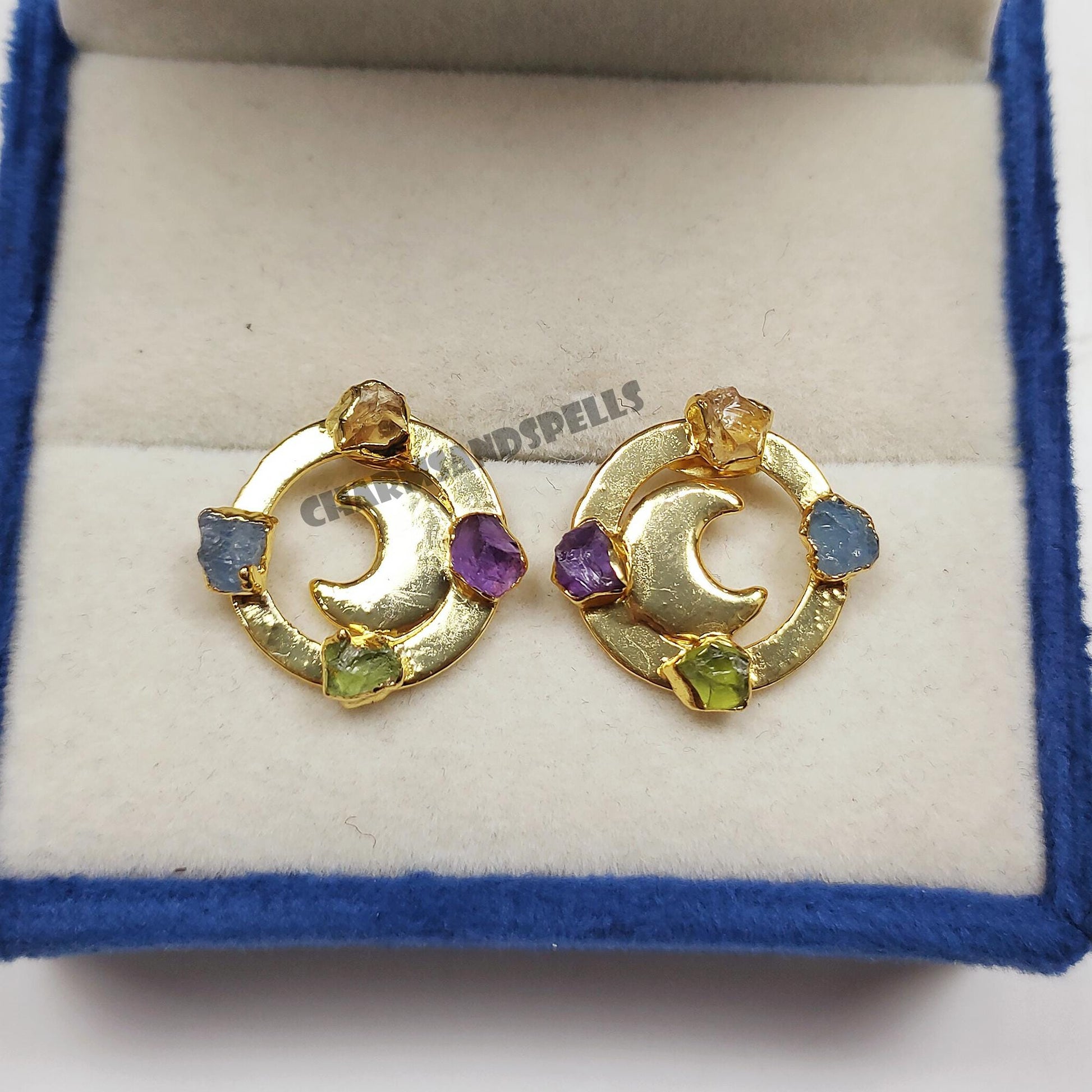 Moonkissed Aura Raw Gemstone Earrings