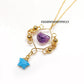 Enchanted Nove Raw Amethyst & Turquoise Necklace| 14K Gold Plated Crystal Jewelry