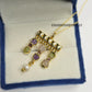Whispers of Spring Multi Gemstone Necklace| Victorian Style Raw Amethyst, Garnet, Peridot, Crystal Pendan