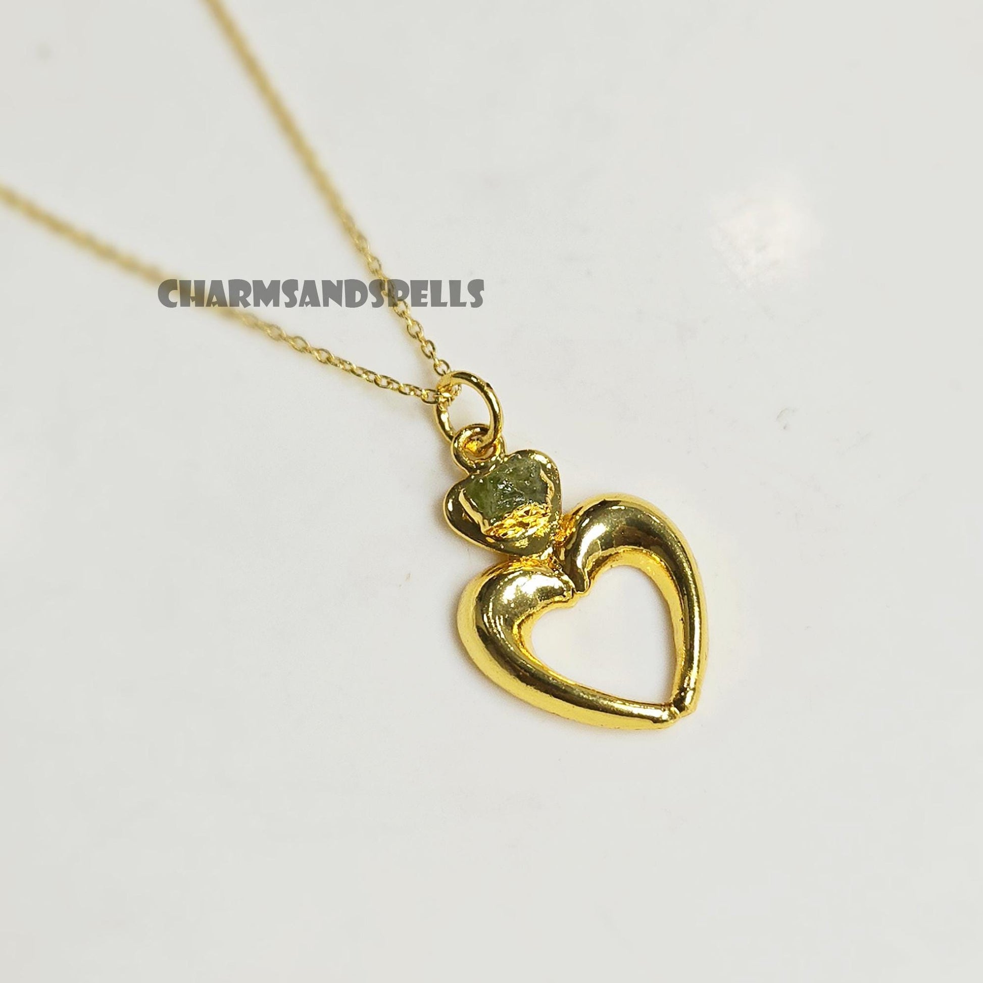 Victorian Raw Peridot Necklace