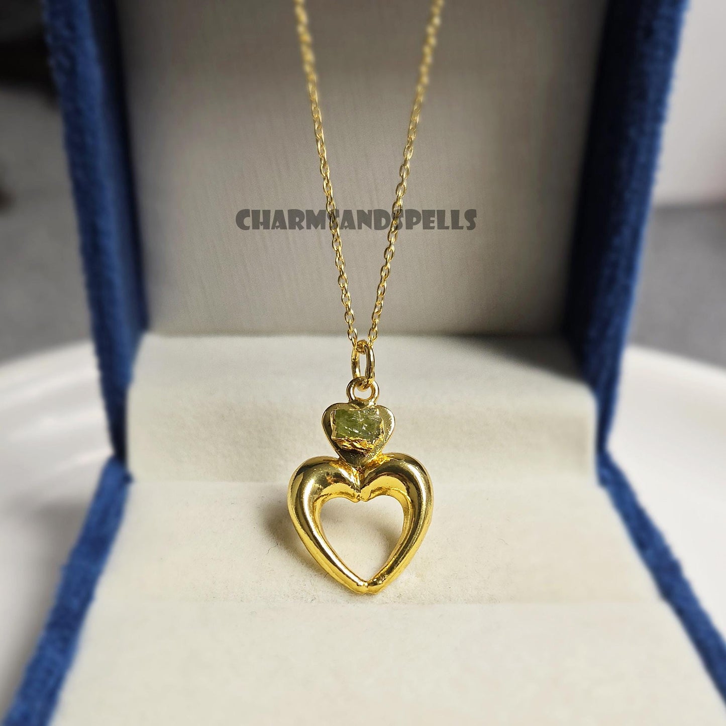 Victorian Raw Peridot Necklace