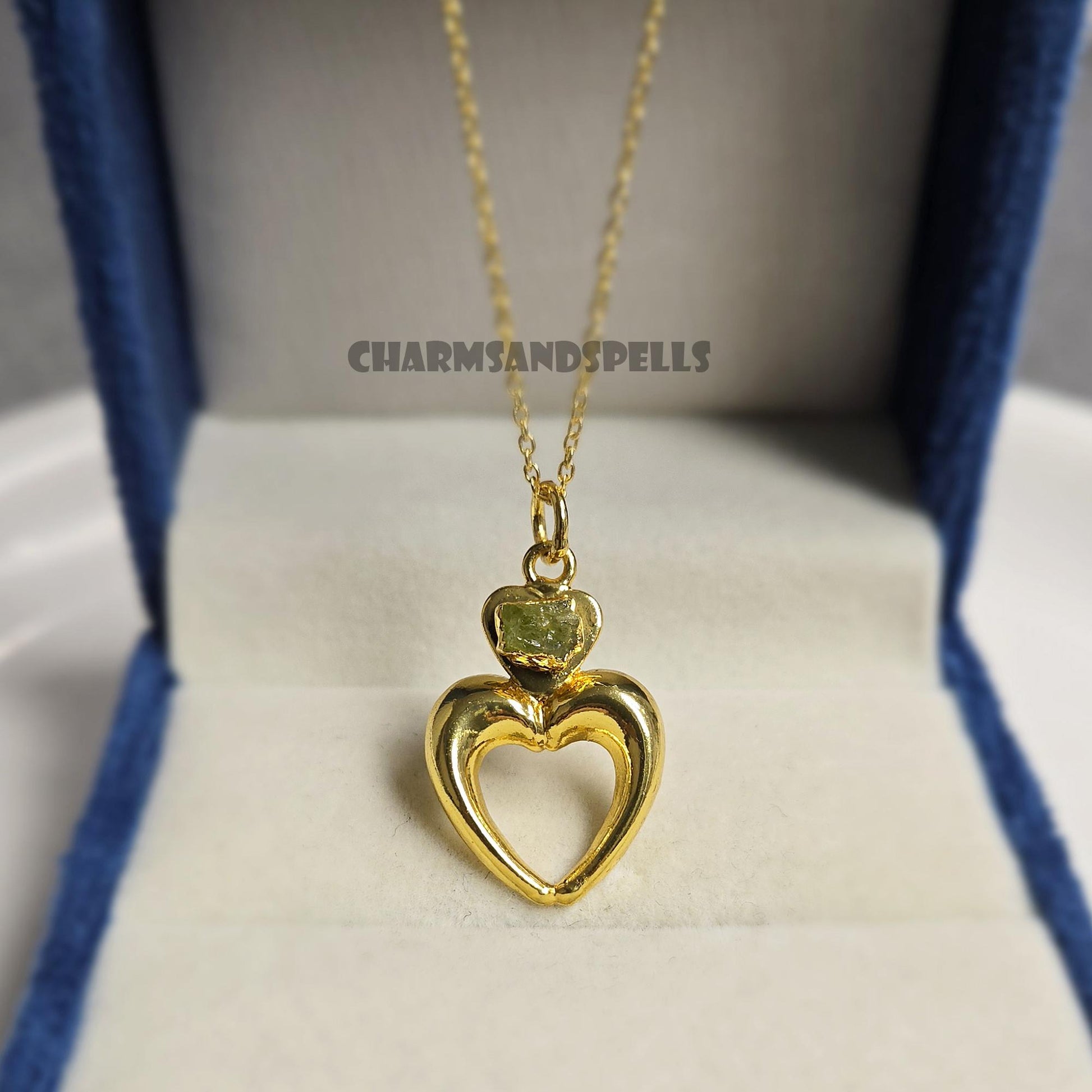 Victorian Raw Peridot Necklace