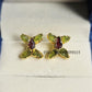 Heaven's Butterfly Peridot Garnet Stud