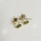 Celestial Alchemy Raw Stone Earrings| Emerald & Garnet Studs| Moon Star Healing Jewelry