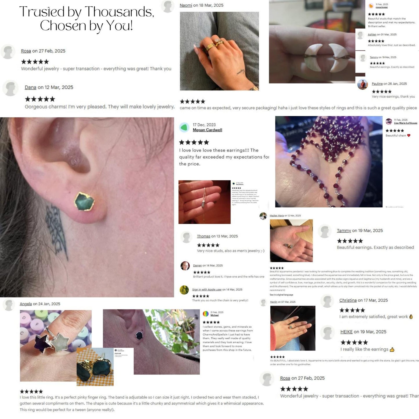 Celestial Alchemy Raw Stone Earrings| Emerald & Garnet Studs| Moon Star Healing Jewelry