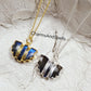 Labradorite Bat Necklace| Reiki Infused Crystal Jewelry| 14K Gold Gothic