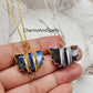 Labradorite Bat Necklace| Reiki Infused Crystal Jewelry| 14K Gold Gothic