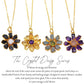 Daisy Flower Crystal Necklace| Raw Gemstone Pendant| Boho Healing Jewelry