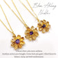 Daisy Flower Crystal Necklace| Raw Gemstone Pendant| Boho Healing Jewelry