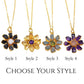 Daisy Flower Crystal Necklace| Raw Gemstone Pendant| Boho Healing Jewelry