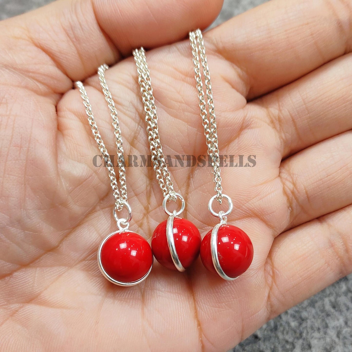 Handmade Coral Ball Necklace