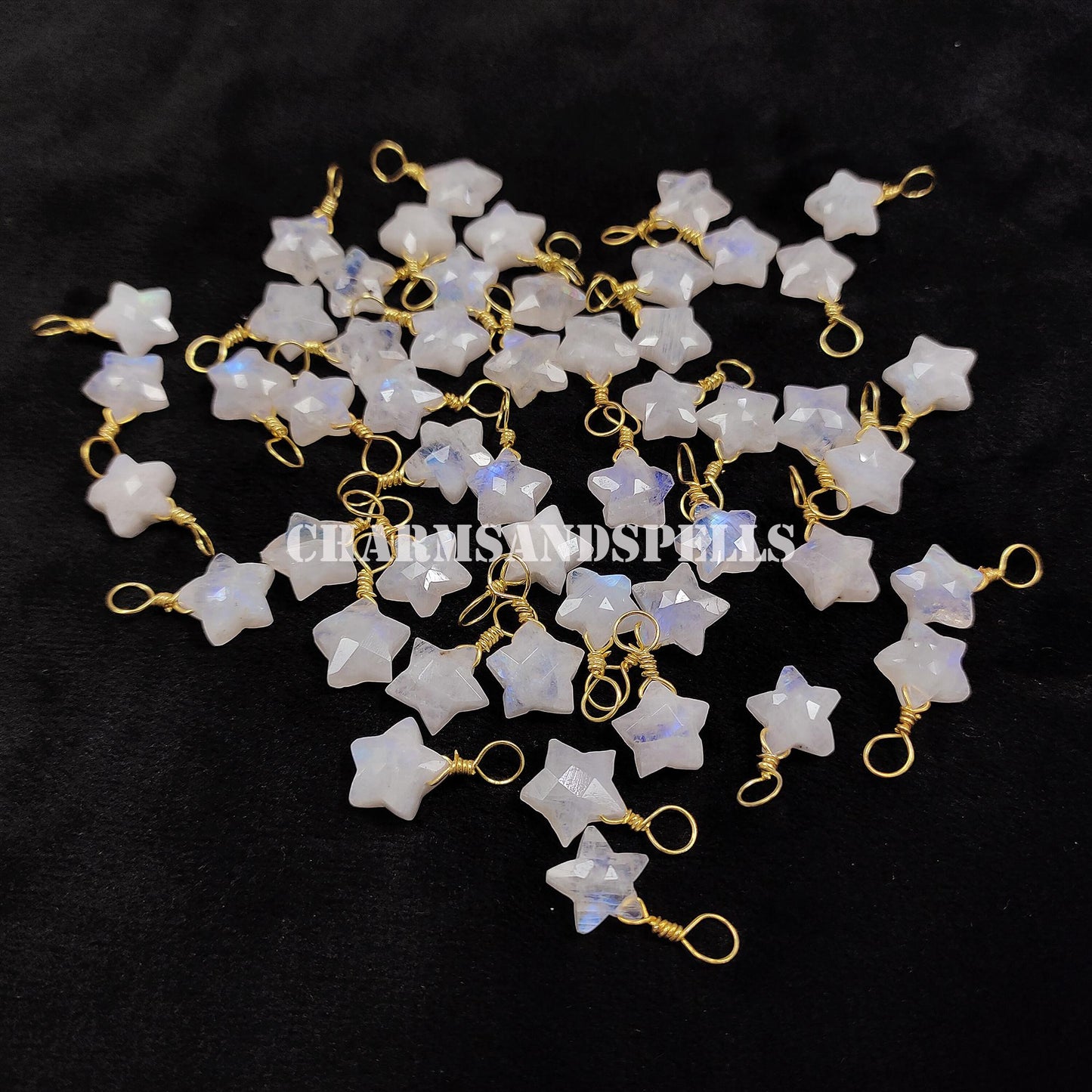 Rainbow Moonstone Star Necklace