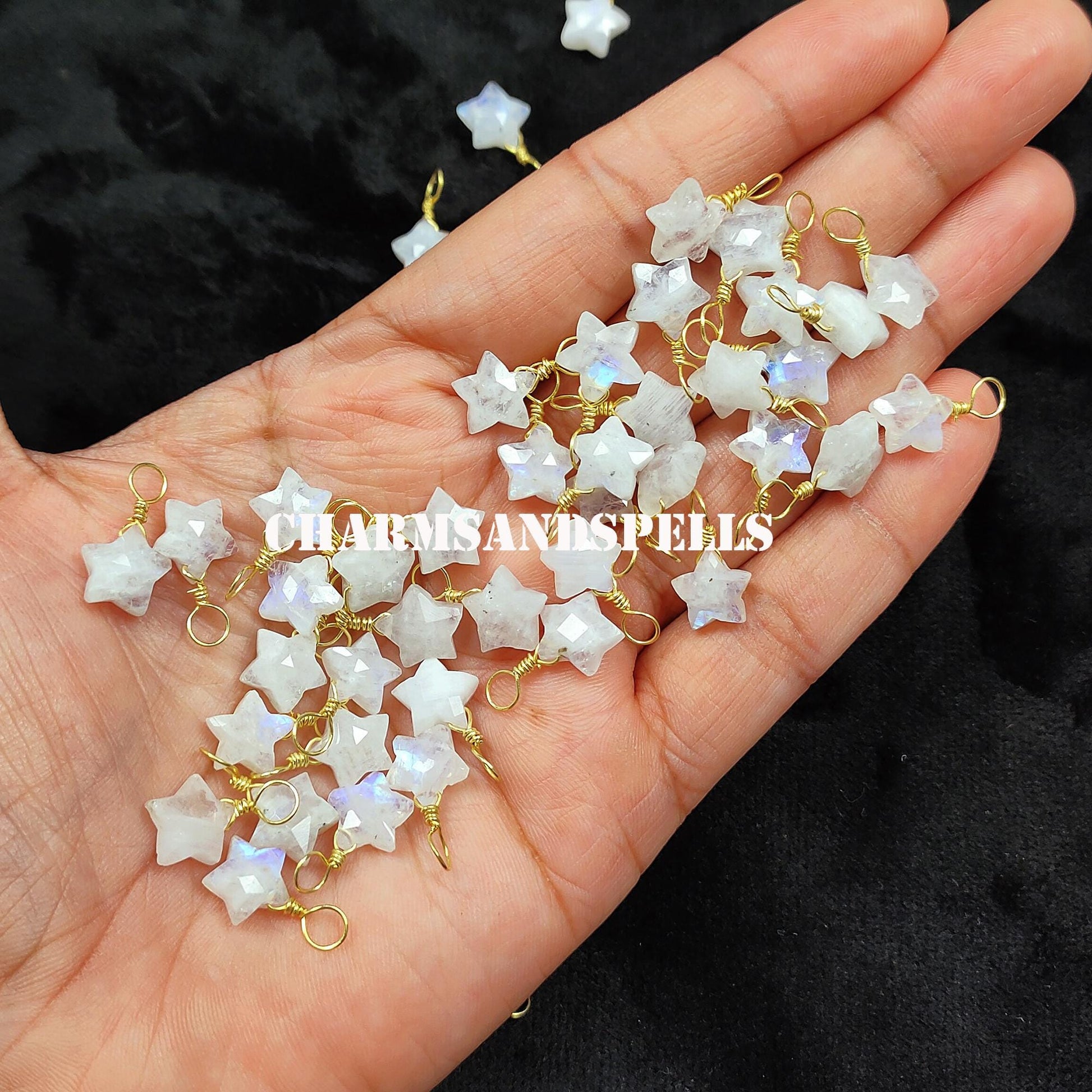 Rainbow Moonstone Star Necklace