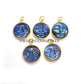 Blue Flash Labradorite Moon Face Necklace, 14k Gold Plated Healing Pendant