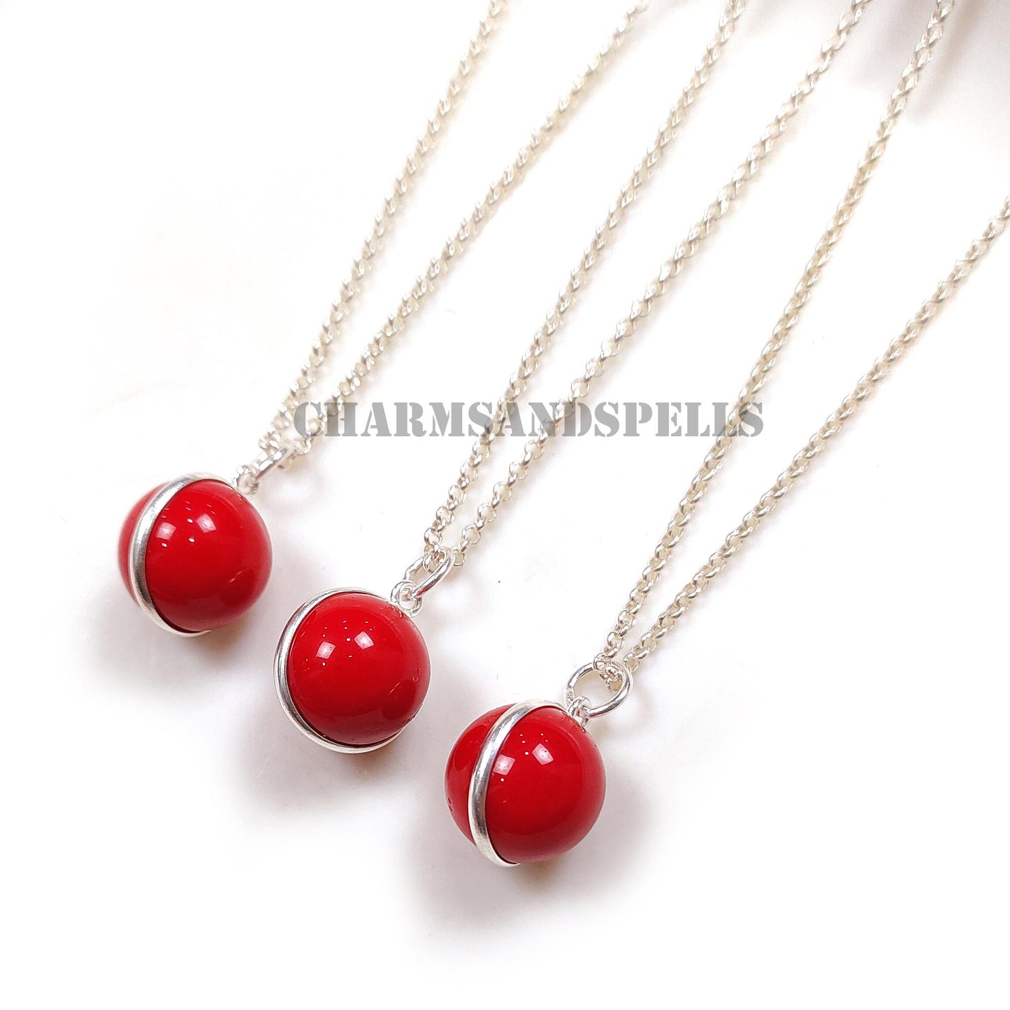 Handmade Coral Ball Necklace