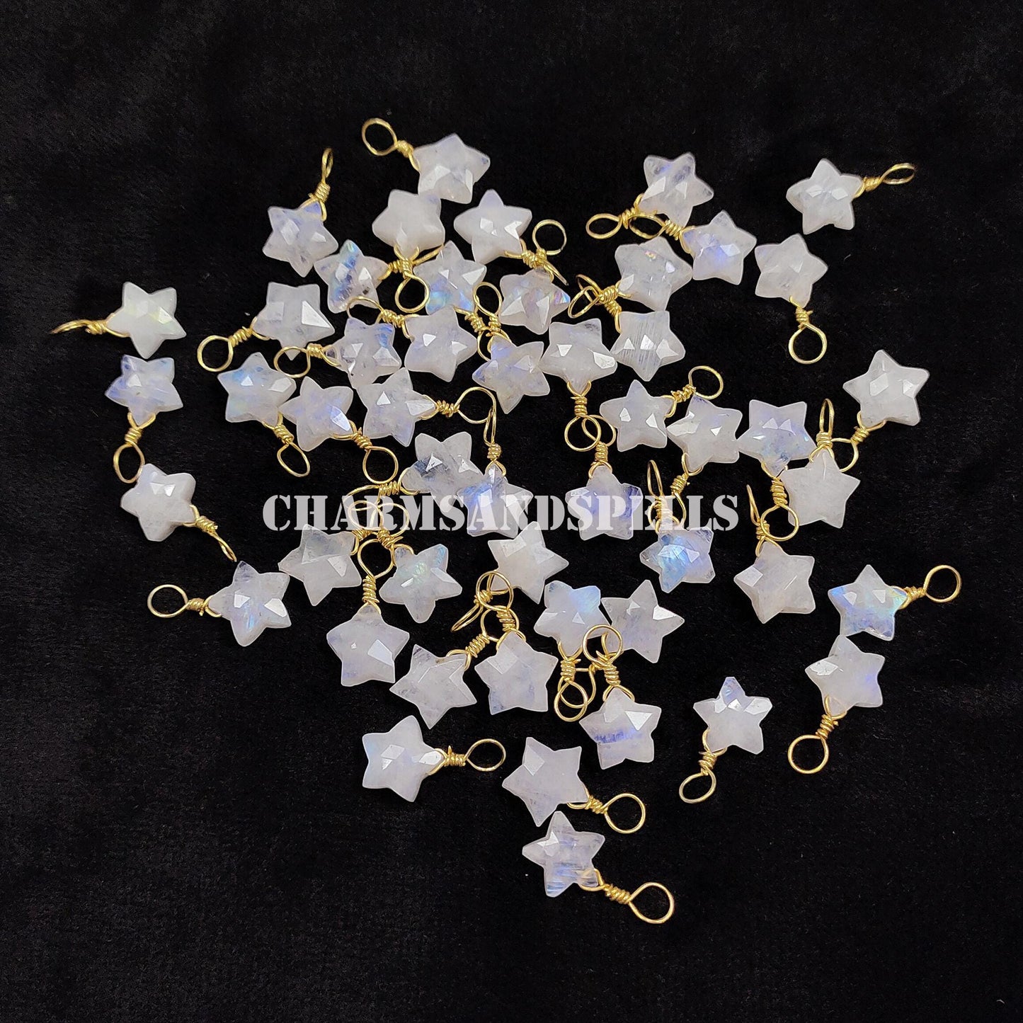 Rainbow Moonstone Star Necklace
