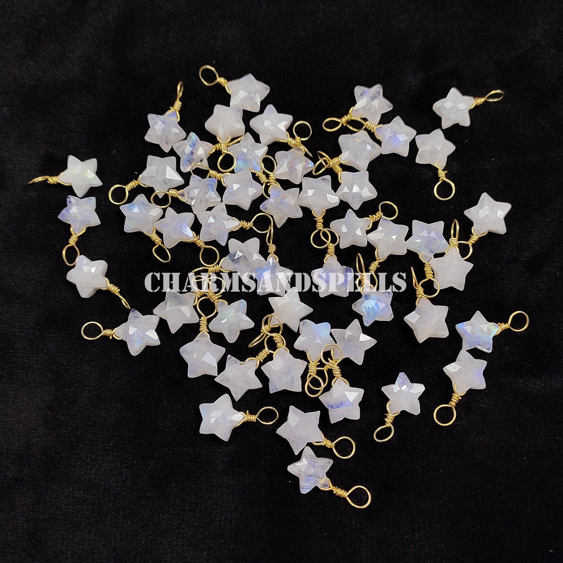 Rainbow Moonstone Star Necklace