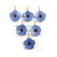 Carved Blue Onyx Flower Necklace