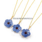 Carved Blue Onyx Flower Necklace