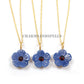 Carved Blue Onyx Flower Necklace