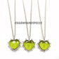 Peridot Quartz Heart Necklace, 925 Silver August Birthstone Pendant Gift