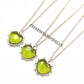 Peridot Quartz Heart Necklace, 925 Silver August Birthstone Pendant Gift