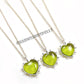 Peridot Quartz Heart Necklace, 925 Silver August Birthstone Pendant Gift