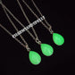 Glow in the Dark Crystal Necklace, Glowing Pendant, Couple & Christmas Gift