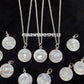 Zodiac Pearl Necklace, Engraved Round Bezel Charm, Astrology Birthday Gift