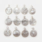 Zodiac Pearl Necklace, Engraved Round Bezel Charm, Astrology Birthday Gift