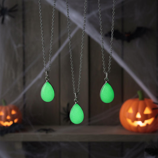 Glow in the Dark Crystal Necklace, Glowing Pendant, Couple & Christmas Gift
