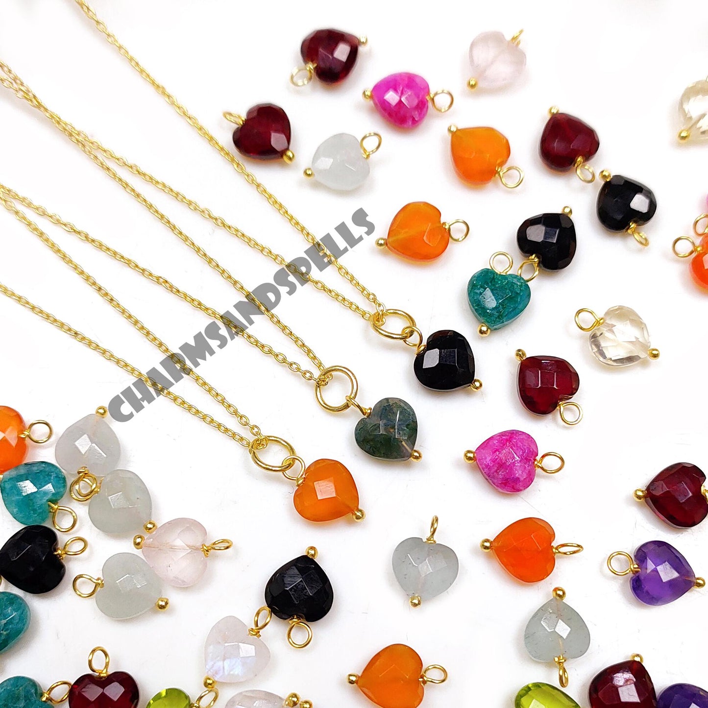 Gemstone Heart Pendant| 925 Silver Wire Wrapped Necklace| Handmade Heart Charm