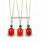 Carnelian Ladybug Necklace, 925 Silver Insect Charm, Handcarved Vintage Jewelry