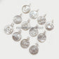Zodiac Pearl Necklace, Engraved Round Bezel Charm, Astrology Birthday Gift