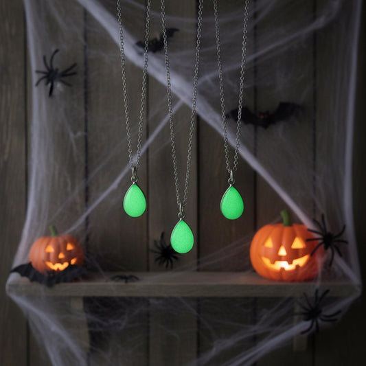 Glow in the Dark Crystal Necklace, Glowing Pendant, Couple & Christmas Gift