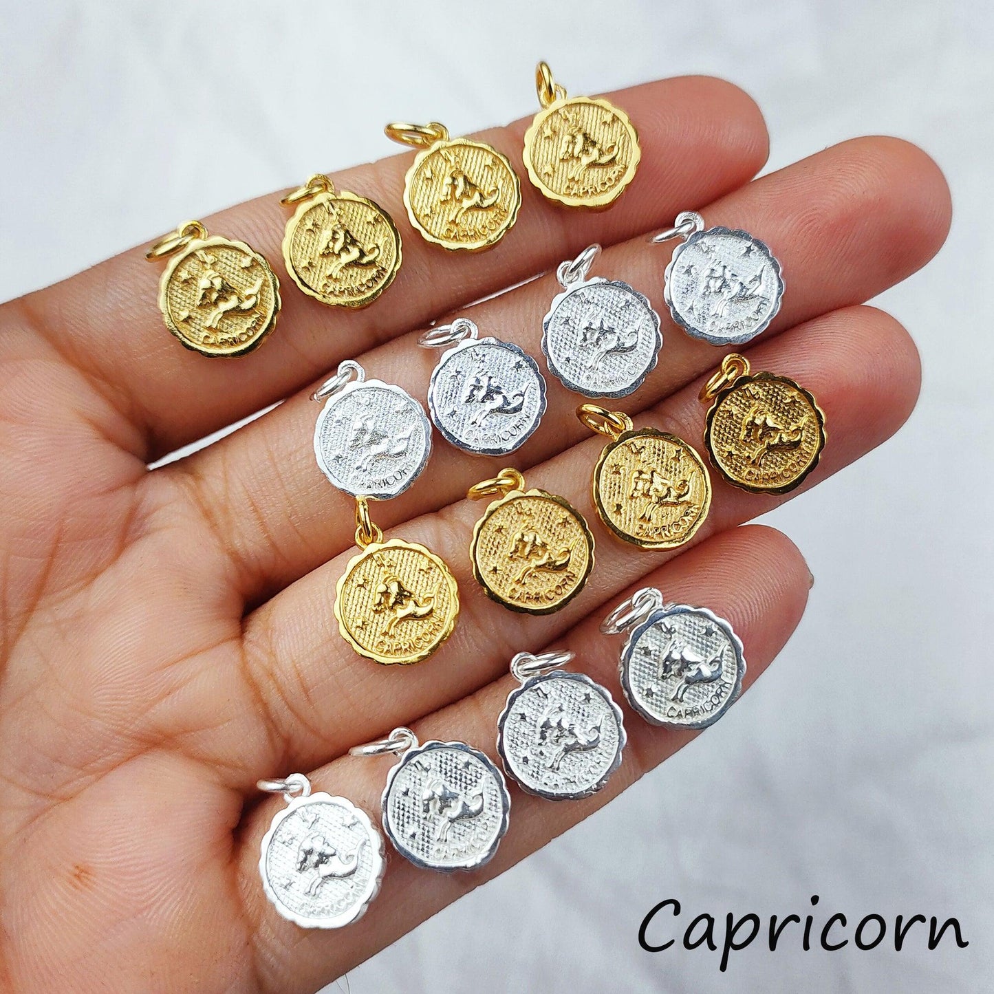 zodiac jewelry, Capricorn jewelry, horoscope sign, symbol minoan style, Gold/Silver plated necklace, unique creation - Charms And Spells