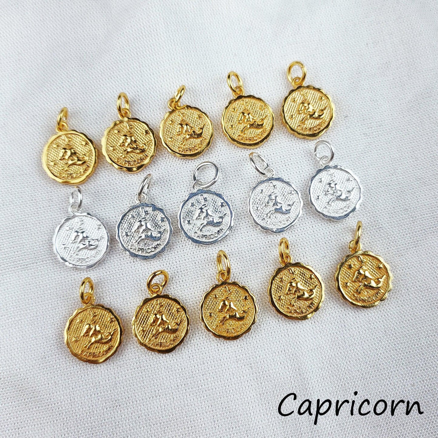 zodiac jewelry, Capricorn jewelry, horoscope sign, symbol minoan style, Gold/Silver plated necklace, unique creation - Charms And Spells