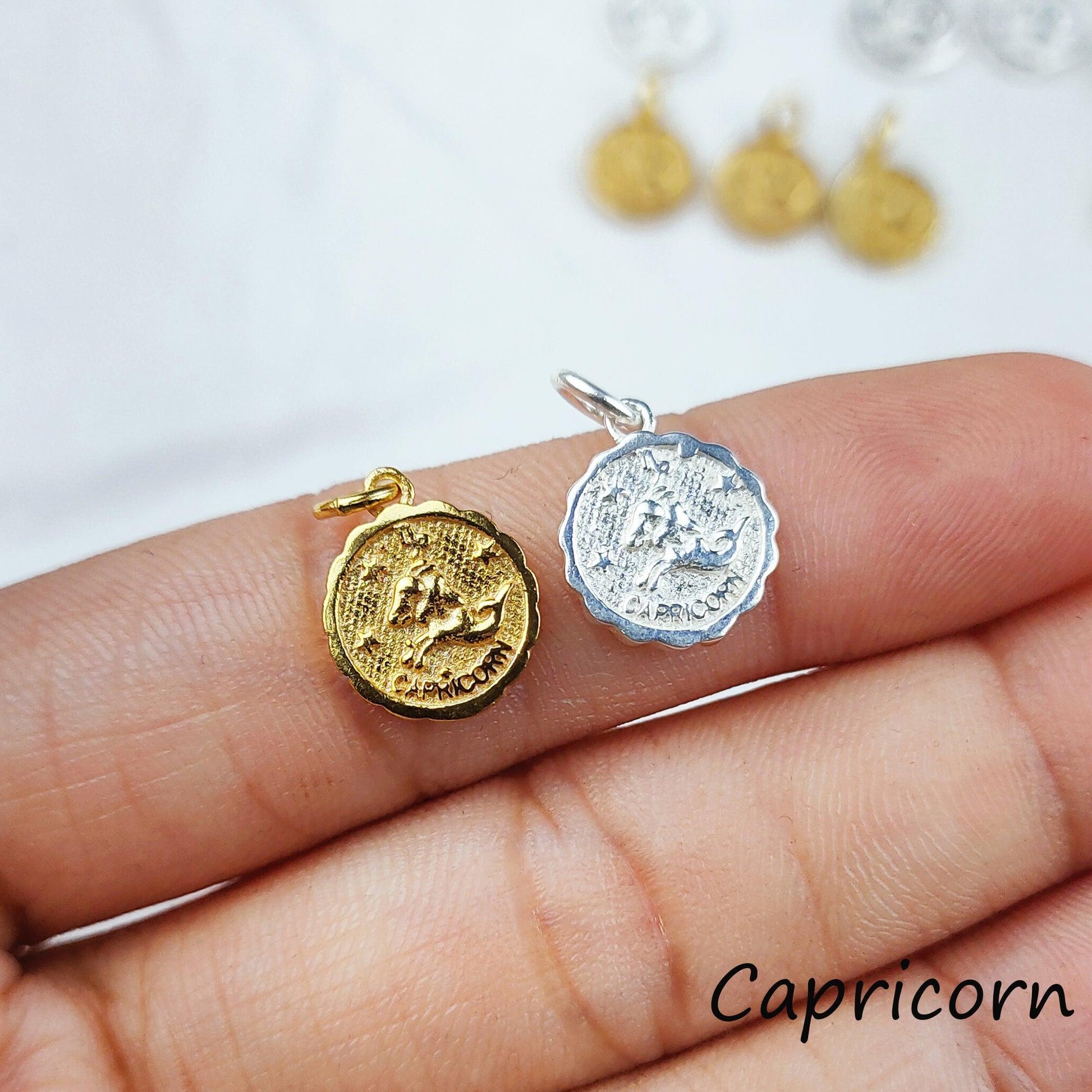 zodiac jewelry, Capricorn jewelry, horoscope sign, symbol minoan style, Gold/Silver plated necklace, unique creation - Charms And Spells