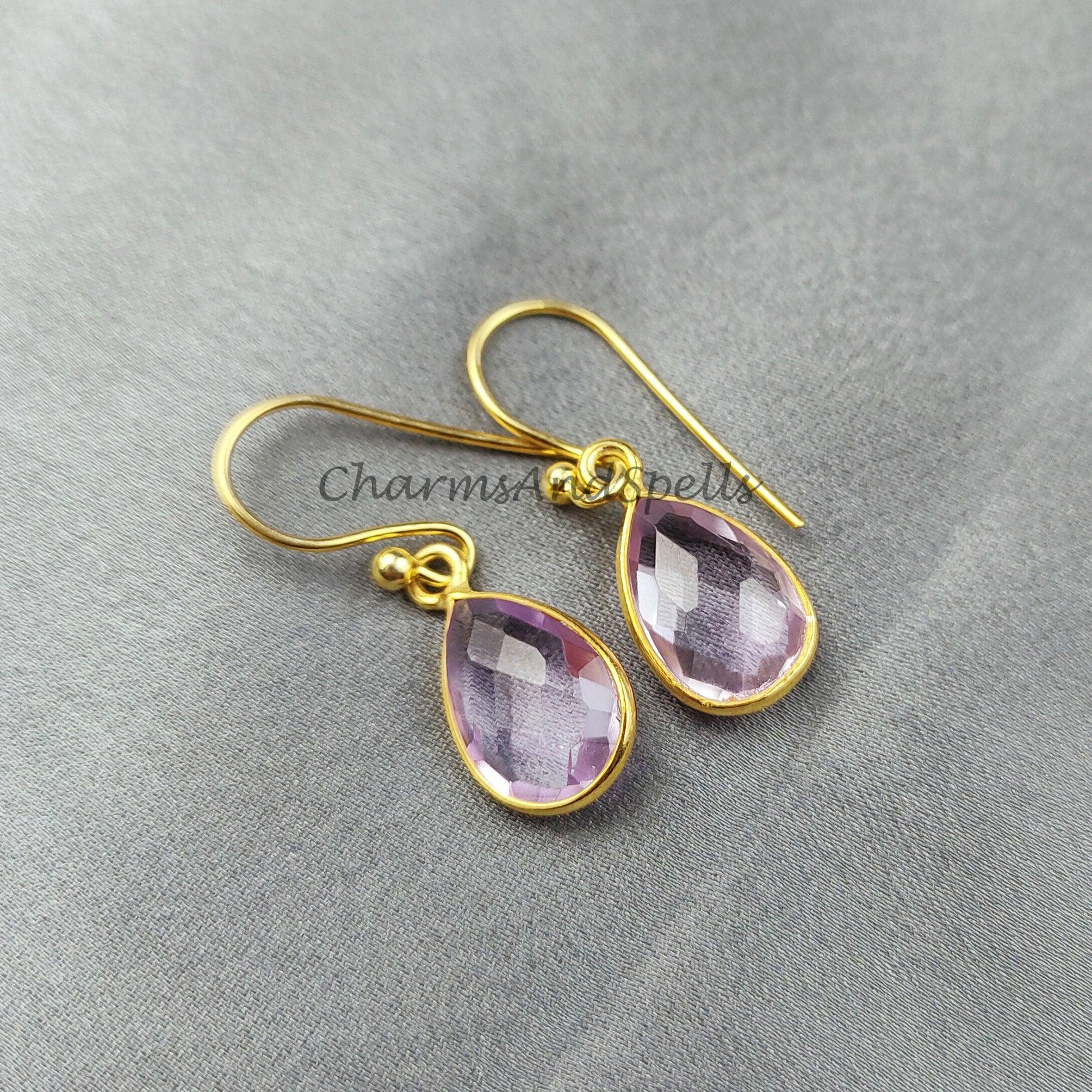 Amethyst earrings, February Birthstone Gift, February Birthstone earrings, Bridesmaid earrings, Birthday Gift for Her - Charms And Spells